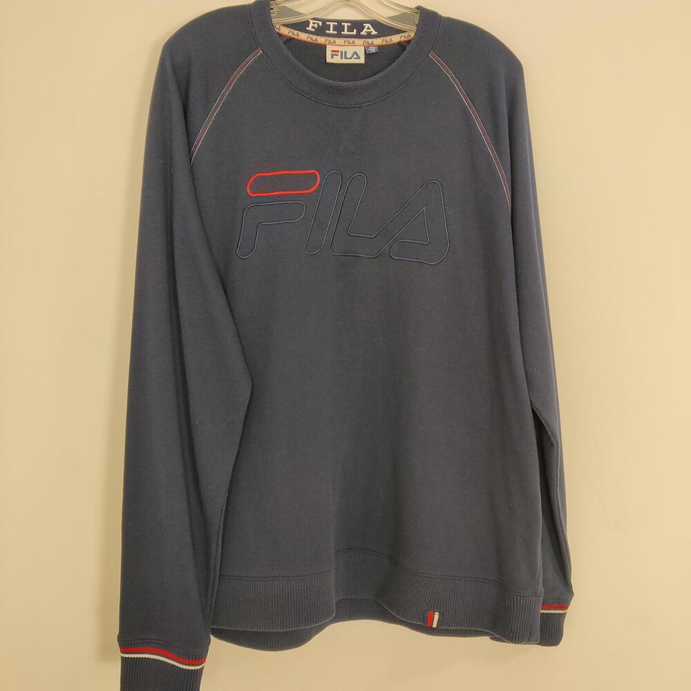 File Men's Navy Blue Sweatshirt Size XL Athletic Sporty